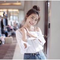 ราคา เสื้อปาดไหล่ข้างเดียวแต่งแขนผูก (7542734934)