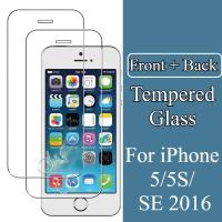 ราคา 9H ป้องกันคลุมทั้งหมดสําหรับ iphone SE 25S 5 2016 กระจกนิรภัยด้านหน้า + หลัง (42019358307)