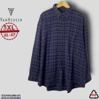 ราคา KEMEJA VAN HEUSEN เสื้อเชิ้ตสีน้ําเงินสําหรับผู้ชายขนาด 3XL (44405789934)