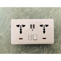 ราคา ปลั๊กติดผนัง 5โวลต์/ 4.8Aขายร้อน2015คู่USB 2แก๊งสหราชอาณาจักรผนัง ปลั๊กไฟติดซ็อกเก็ตไฟฟ้าปลั๊กผนังF Aceplate 2 USB ร้าน (3126027323)