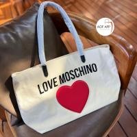 ราคา ของแท้ ⭐️พร้อมส่ง⭐️ Love Moschino Canvas Tote Bag กระเป๋าสะพายไหล่ (25413951234)