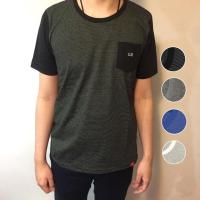ราคา [4สี] เสื้อยืดคอกลมลายริ้ว มีกระเป๋าหน้าอก (499691567)