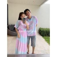 ราคา เสื้อมัดย้อมผู้ชายมัดย้อมคู่มัดย้อมครอบครัวเที่ยวทะเลมัดย้อมพาสเทล (5869632230)