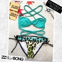 ราคา ชุดว่ายน้ำ Bikini ชุดทูพีช two-piece ท่อนบน Victoria’s secret ท่อนล่าง Billabong ไซส์ XS (1187435044)