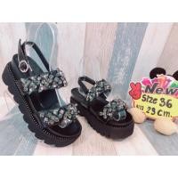 ราคา รองเท้ารัดส้นประดับเพชร (2349923185)