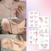 ราคา ดอกไม้ผีเสื้อสติกเกอร์รอยสักที่มีสีสันสาวน่ารักสดสติกเกอร์ชั่วคราวทิ้ง (24740547609)