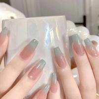 ราคา เล็บปลอมสำเร็จรูปยาว เล็บปลอม pvc เล็บปลอม ฤดูใบไม้ร่วงฤดูหนาวรูปแบบใหม่สวมใส่เล็บเกลือทะเลมิ้นท์สีเขียวไล่โทนสีสีขาวกลางยาวเล็บแพทช์ที่ถอดออกได้ผลิตภัณฑ์สําเร็จรูปขายส่ง (40622289032)