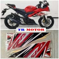 ราคา MERAH Striping สติกเกอร์รายการเสารถจักรยานยนต์ Yamaha R15 2015 2016 สีแดงสีขาวมาตรฐานรถจักรยานยนต์ body list สติกเกอร์ -TR มอเตอร์ (40772084697)