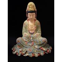 ราคา พระโพธิสัตว์กวนอิม เจ้าแม่กวนอิม ทำจากไม้แกะสลัก (27306602312)