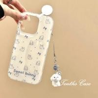 ราคา สําหรับ Infinix Smart 9 8 7 6 5 2020 Hot 40i 30i 20i 9 10 Play Spark Go 2024 2023 หมายเหตุ 40 30 Pro ITEL RS4 Sweet Bunny Bows Lanyard Silver Feather Texture เคสโทรศัพท์ปกอ่อน (29080139156)