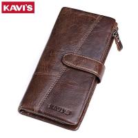 ราคา Kavis กระเป๋าสตางค์ หนังวัวแท้ 100% ใบยาว ทรงคลัทช์ สไตล์วินเทจ สําหรับผู้ชาย KA0001 (8302418913)