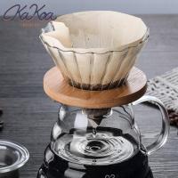 ราคา พร้อมส่ง! ที่กรองกาแฟ ดริปเปอร์ Dripper กรวยดริป แบบถ้วยแก้วใส ฐานไม้ (2296509122)