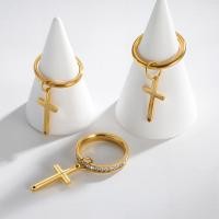 ราคา 1 ชิ้น แหวนสแต็กไขว้แบบเพชรฝังสีทองด้านและเงา วัสดุไทเทเนียมสตีล เครื่องประดับมือเหมาะสำหรับงานปาร์ตี้และเป็นของขวัญสำหรับทั้งชายและหญิง (41107418583)