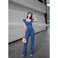 ราคา Lover’s shop จั้มสูทกางเกงยีนส์ขายาว แขนระบายทรงสวยเข้ารูป ผ้ายีนส์ยืด (23421855368)