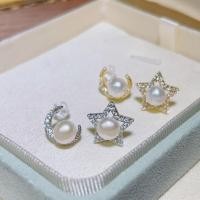 ราคา ส925 เงินสเตอร์ลิงชุบทองต่างหูสตั๊ดต่างหูมุกน้ําจืดธรรมชาติ (29169550326)