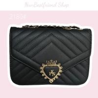 ราคา 2180#กระเป๋าสะพายข้าง PNK มงกุฎสีดำ (11698532816)