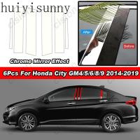 ราคา Hys 6 ชิ้นเคลือบเงา Chrome PC วัสดุกระจกผลประตูรถหน้าต่างกลาง BC เสาโพสต์คอลัมน์สติกเกอร์ Trim สําหรับ Honda City GM4 GM5 GM6 GM8 GM9 2014-2019 (24888861123)
