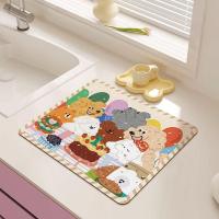 ราคา สไตล์ครีมน่ารัก placemats เสื่อระบายน้ำห้องครัวล้างมือเคาน์เตอร์เสื่อดูดซับในครัวเรือน placemats กั (27362145521)