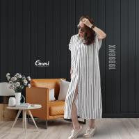 ราคา Ommishop 19898MX ชุดเดรสแฟชั่น ผ้าลินินผสมฝ้าย ลายริ้ว ปกเชิ้ต กระดุมผ่าหน้า (PUP)[19898] (28556621249)
