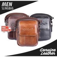 ราคา กระเป๋าสะพายข้างหนังแท้ใบเล็กสําหรับผู้ชาย ทีพี-124 (41119630109)