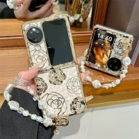 ราคา เคสโทรศัพท์แบบพับได้สําหรับ Oppo Find N2 N3 Flip Electroplated สร้อยข้อมือดอกกุหลาบจีบเคสโทรศัพท์ tpu แบบแข็ง (27816625870)