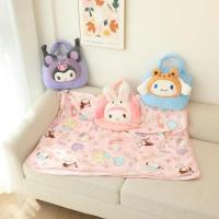 ราคา Kuromi My Melody Cinnamoroll 2 in 1 กระเป๋าผ้าห่ม ขนาด 100x150 ซม. (32X28 ซม.) (22263628472)