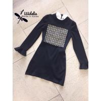 ราคา Dress เดรสแขนยาวสีดำ งานดีมาก ป้าย widelia (19585944177)