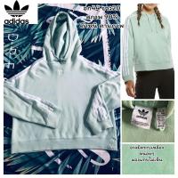 ราคา ADIDAS ORIGINALS WOMENS CROPPED HOODIE สเวเตอร์ เสื้อแขนยาวผู้หญิง แบรนด์แท้ 100% มือสองนำเข้าจาก USA (20586310872)