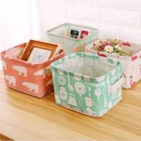 ราคา 【กล่องเล็ก】 กล่องผ้าอเนกประสงค์ ลายน่ารัก ขนาดเล็ก ตะกร้าใส่ของ พับได้ (44353529959)