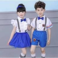 ราคา ชุดการแสดงเด็กผู้หญิงและผู้ชายสีฟ้าขาวสายลาย (พร้อมส่งในไทย) (29473896821)