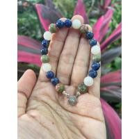 ราคา หินนำโชค สร้อยข้อมือหิน ลาพิส โรสควอตซ์ หินถูกหวย มือสอง (21095912166)