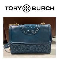 ราคา ❤️ แท้ TORY BURCH FLEMING CONVERTIBLE SHOULDER BAG - BLUE มือสอง (14390682696)