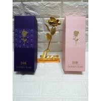 ราคา กุหลาบวาเลนไทน์ กุหลาบทอง 24k (Rose Gold 24k)พร้อมฐานLove (9510839591)