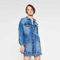 ราคา pull&bear Long Denim Jacket jean (455836800)