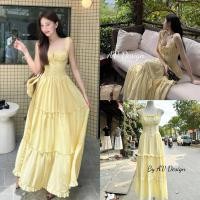 ราคา เดรสผู้หญิง เดรสไปทะเล (READY TO SHIP) ท่องเที่ยว 2 สายสีเหลือง ยาว 125 ซม. ดีไซน์ AV แบบมาตรฐาน (27434211950)