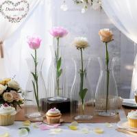 ราคา แจกันใสพลาสติกดอกไม้สดภาชนะดอกไม้ประดิษฐ์แจกันไฮโดรโปนิกส์ตกแต่งบ้านงานแต่งงานการจัดดอกไม้แจกัน (41155548331)