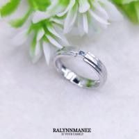 ราคา A6440 แหวนชายพลอยไพลินแท้ ( Natural Blue Sapphire ) ตัวเรือนเงินแท้925ชุบทองคำขาว แหวนไซส์50 แก้ไซส์ฟรี (22053270702)