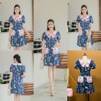ราคา ❌พร้อมส่งM-4XL❌ป้าย ANANYA เดรสยีนส์ลายดอก งานกระแส งานตามหา คอปกลูกไม้ปักฉลุลายน้องแมว ผูกโบว์ มีประเป๋าหน้า2ข้าง (41121364645)
