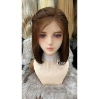 ราคา วิกทอมือผมแท้ ทอ 4×4 บ๊อบปะบ่า สีน้ำตาลธรรมชาติ ยาว 10-12 นิ้ว (29729528976)