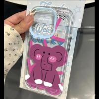 ราคา Rose Pink Elephant Minimalist Unique Niche ใหม่โปร่งใสเคสโทรศัพท์เหมาะสําหรับ iPhone 16promax 15 14 13 pro max 12pro 11promax xr xs 17promax กันกระแทกป้องกันกรณี (42018924657)