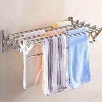 ราคา OMUDA_SHOP ราวตากผ้าติดผนังสแตนเลส304อย่างดีพับได้ มีราวแขวน 6 เส้นพร้อมตะขอแขวน 5 ตะขอ (1545324557)