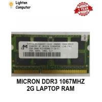 ราคา USED MICRON DDR3 1066Mhz 2GB PC3 8500 LAPTOP RAM SODIMM RAM (43101095035)