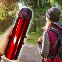 ราคา กระติกเก็บอุณหภูมิ ขวดเก็บความเย็น ความร้อน ฝาเด้ง Food Grade Stainless Steel สีแดง ขนาด 500 ml (7167175271)