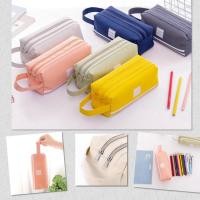 ราคา กระเป๋าดินสอ ผ้าแคนวาส มีหูหิ้ว 2 ซิป กล่องดินสอ กระเป๋าใส่เครื่องเขียน กระเป๋าน่ารัก เกรดพรีเมี่ยม สไตล์เกาหลี (18549711225)