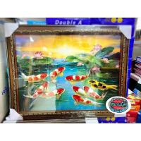 ราคา กรอบรูป สีไม้ขอบทอง 15x20 นิ้ว ภาพวิว ม้า ปลาคร๊าฟ เสือ นกยูง ปลาตะเพียน (3462018176)