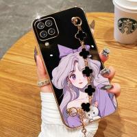 ราคา SAMSUNG VRQRเคสโทรศัพท์สําหรับSamsung Galaxy A12 M12 F12 A22 M22 F22 M32 4G 5G A12 Nacho A12S Elegantสาวสี่Cloverสร้อยข้อมือฝาครอบป้องกัน (44172398426)