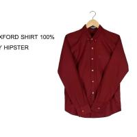 ราคา เสื้อเชิ้ตชายผ้าoxford100% by Hipster แขนยาวคอปกสีแดงเลือดหมู (3427767289)