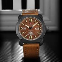 ราคา รับประกัน 1 ปี สินค้าพร้อมกล่อง กันน้ำได้นาฬิกา naviforce แท้ รุ่น NF9096-BCEBN สายหนังสีน้ำตาลของแท้ (808790657)