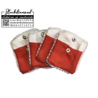 ราคา ถุงผ้าขอบลูกไม้ สีแดงล้วน (323632524)