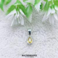 ราคา J6406 จี้พลอยบุษราคัมแท้ ( Natural Yellow Sapphire ) ตัวเรือนเงินแท้ 925 ชุบทองคำขาว (24444948833)